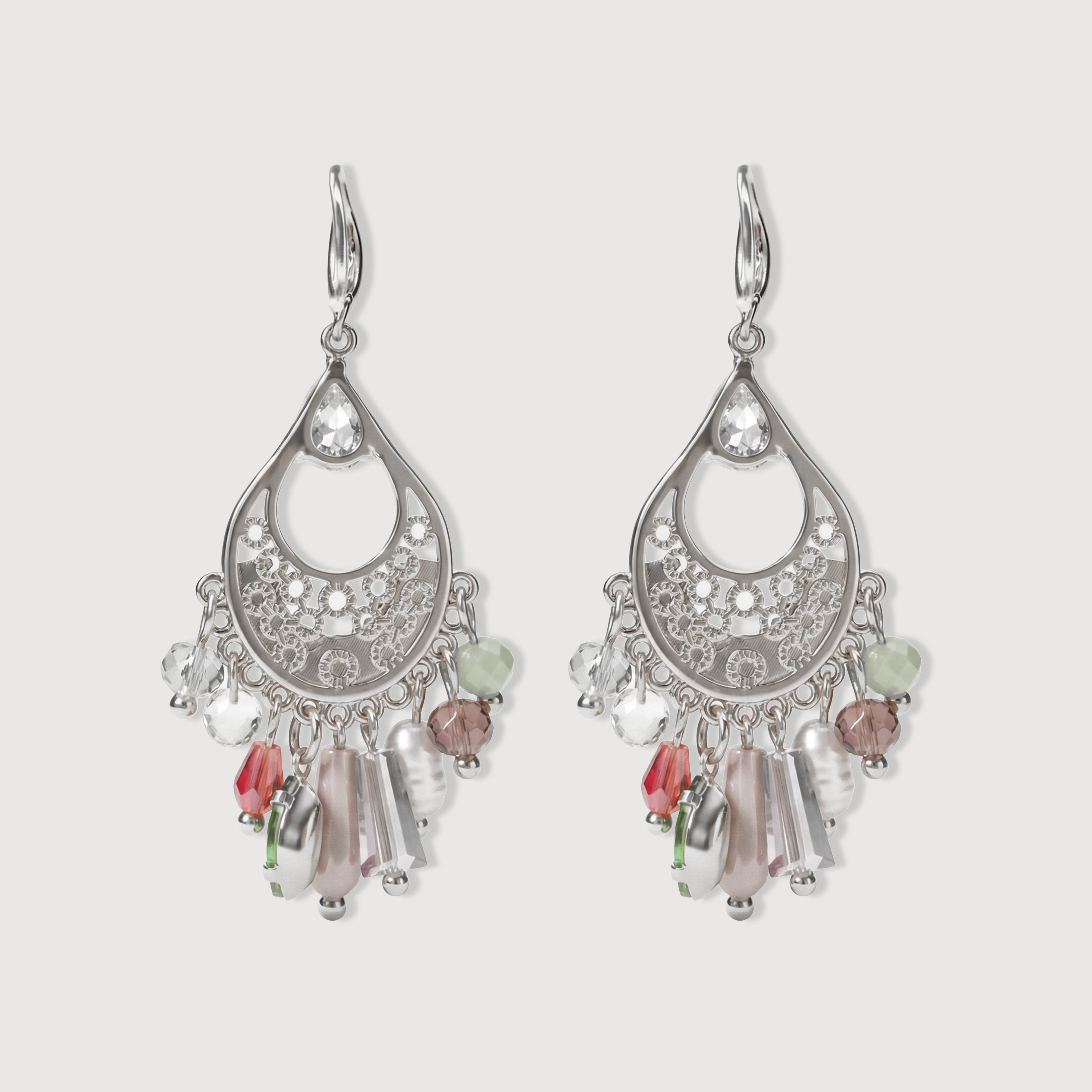 Pendientes colgantes de cristal con dije