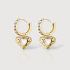 Zirconia Heart Drop Hoops