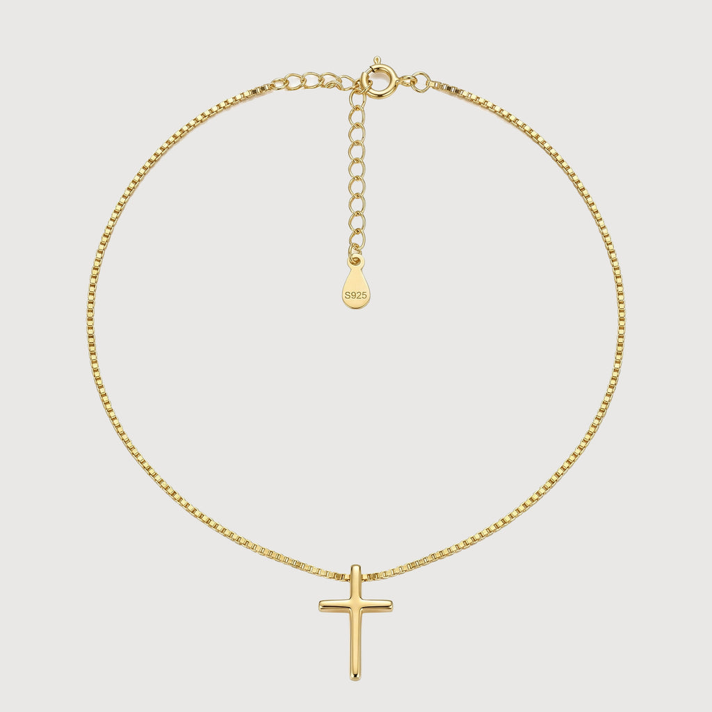 Collar con colgante de cruz de oro elevado