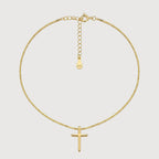 Collar con colgante de cruz de oro elevado