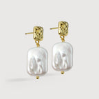 White Baroque Pearl Earrings