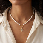 Elegante Collar de Perlas con Dije de Estrella