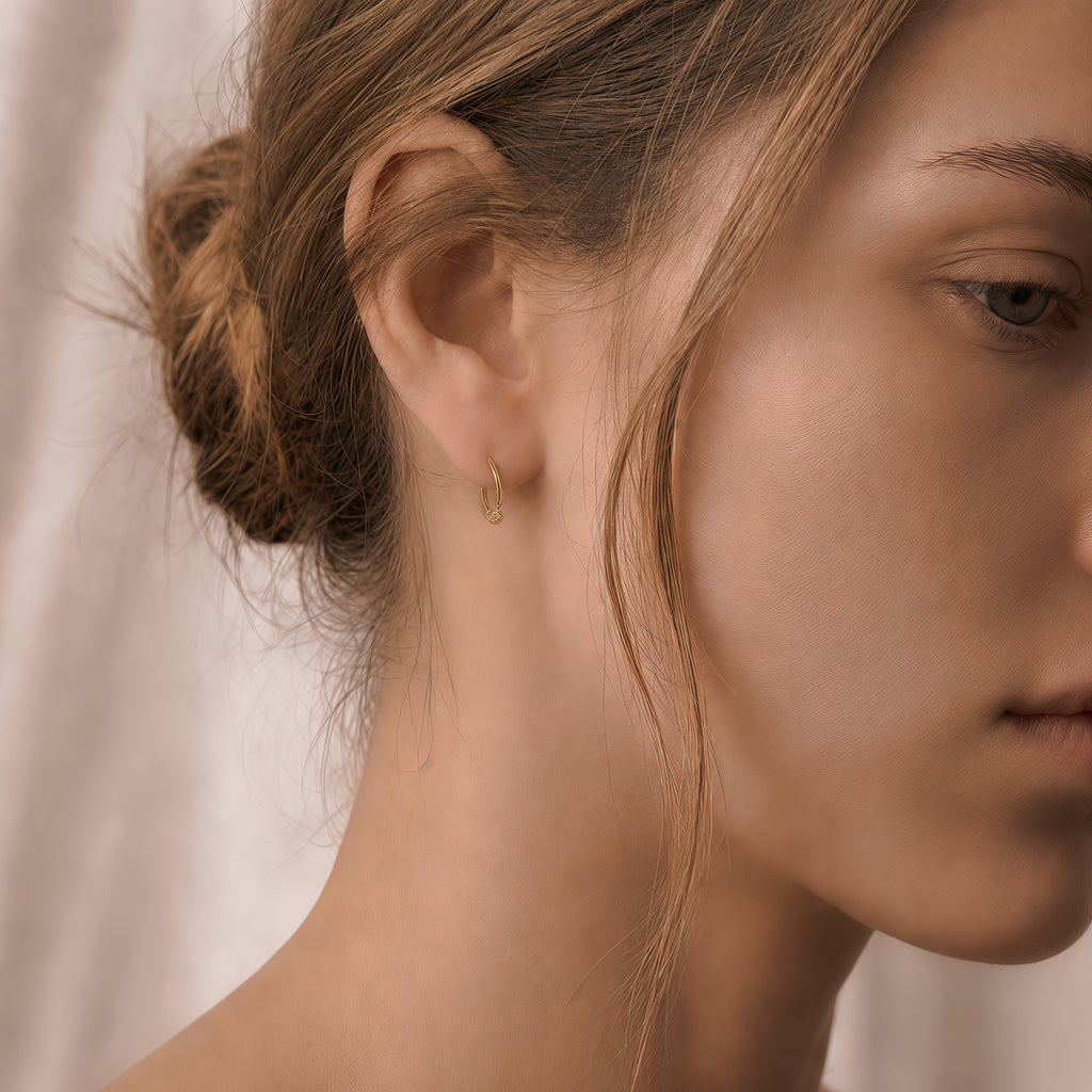 Gold Open Hoop Earrings