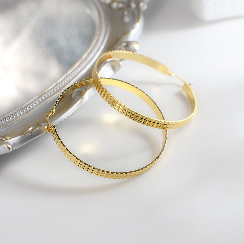 Textured Gold Hoop Earrings