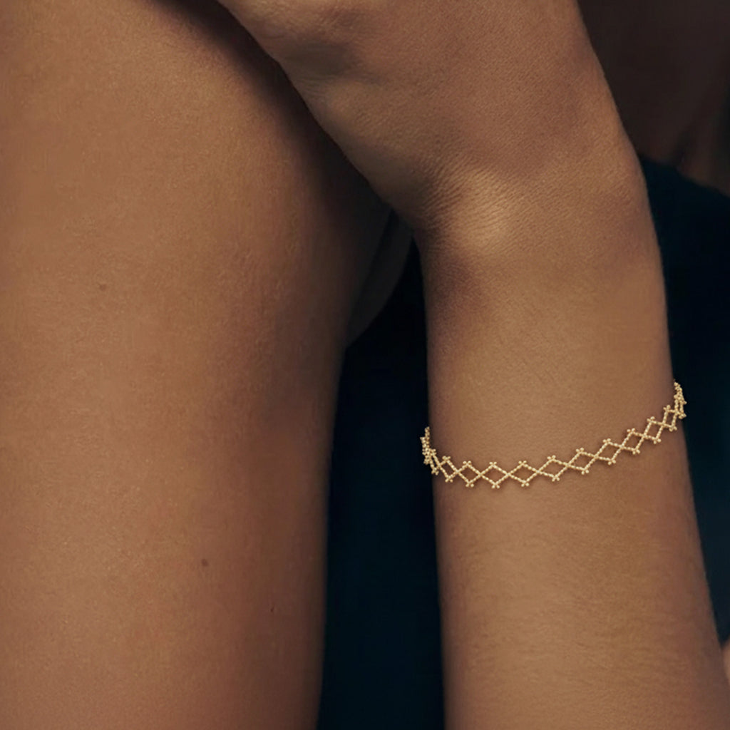 Pulsera de celosía de oro