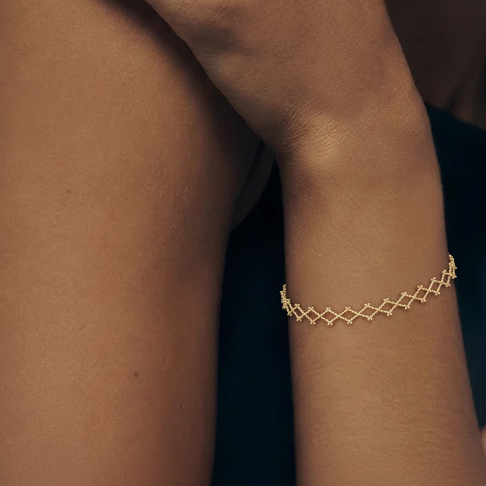 Pulsera de celosía de oro