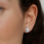 Pendientes de Plata con Flores de Halo