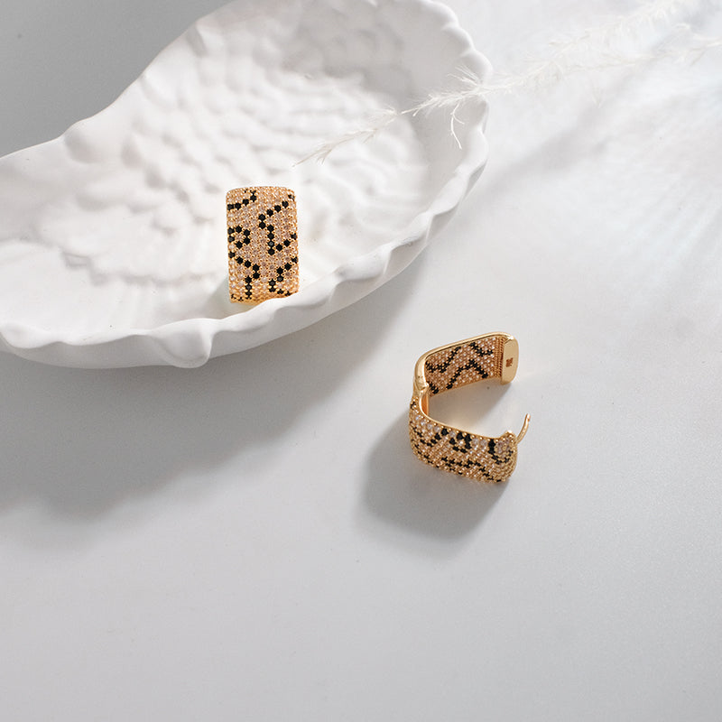 Pavé Serpentine Chain Open-Back Earrings