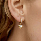 Zirconia Heart Drop Hoops