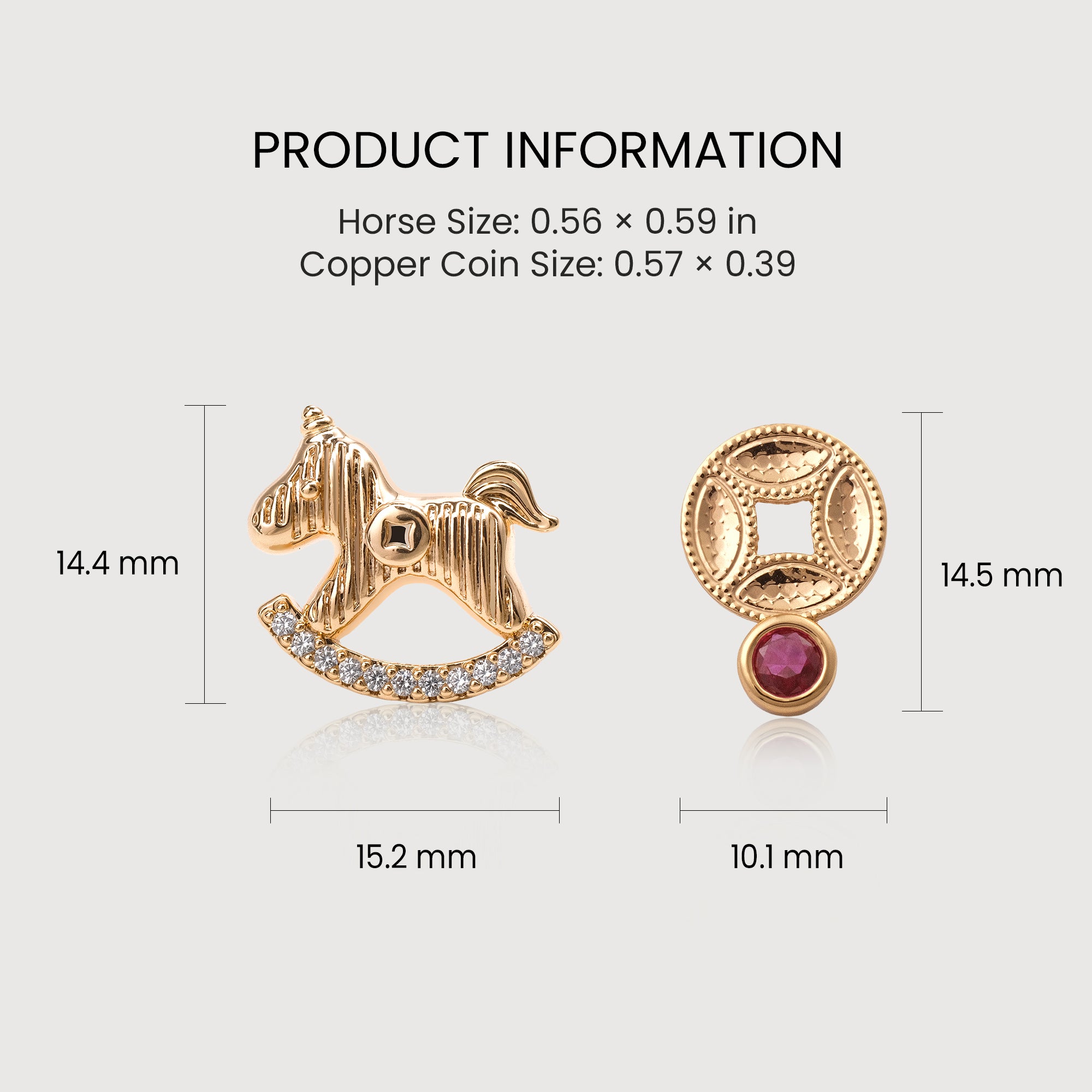 Gilded Rocking Horse Studs