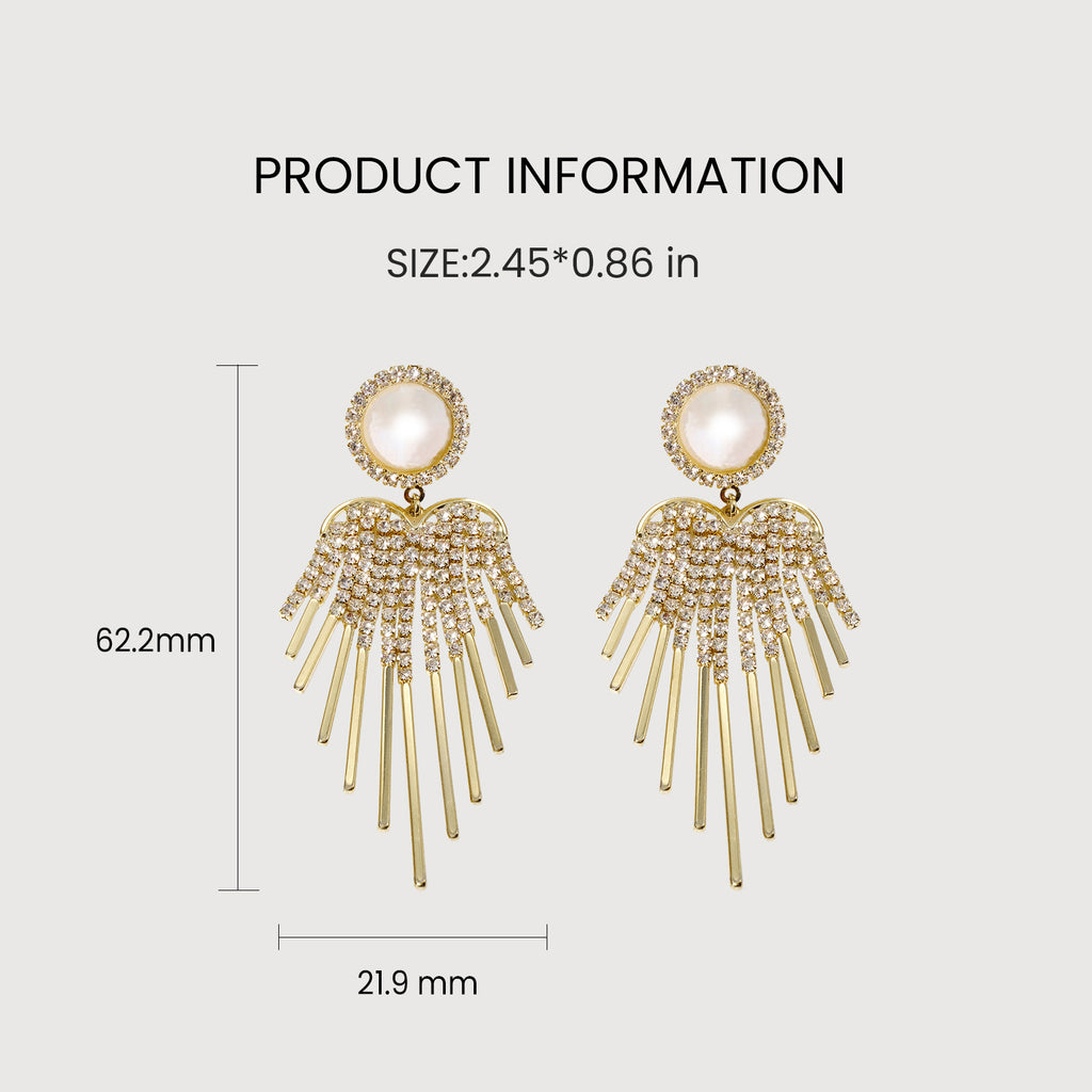 Pendientes de Borla con Corazón de Perla