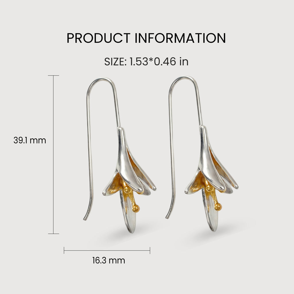 Silver Bloom Drop Earrings