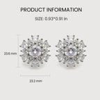 Pendientes de tuerca de plata con flor de circonita