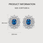 Pendientes de Botón Rayos de Sol Azules