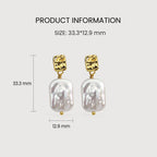 White Baroque Pearl Earrings
