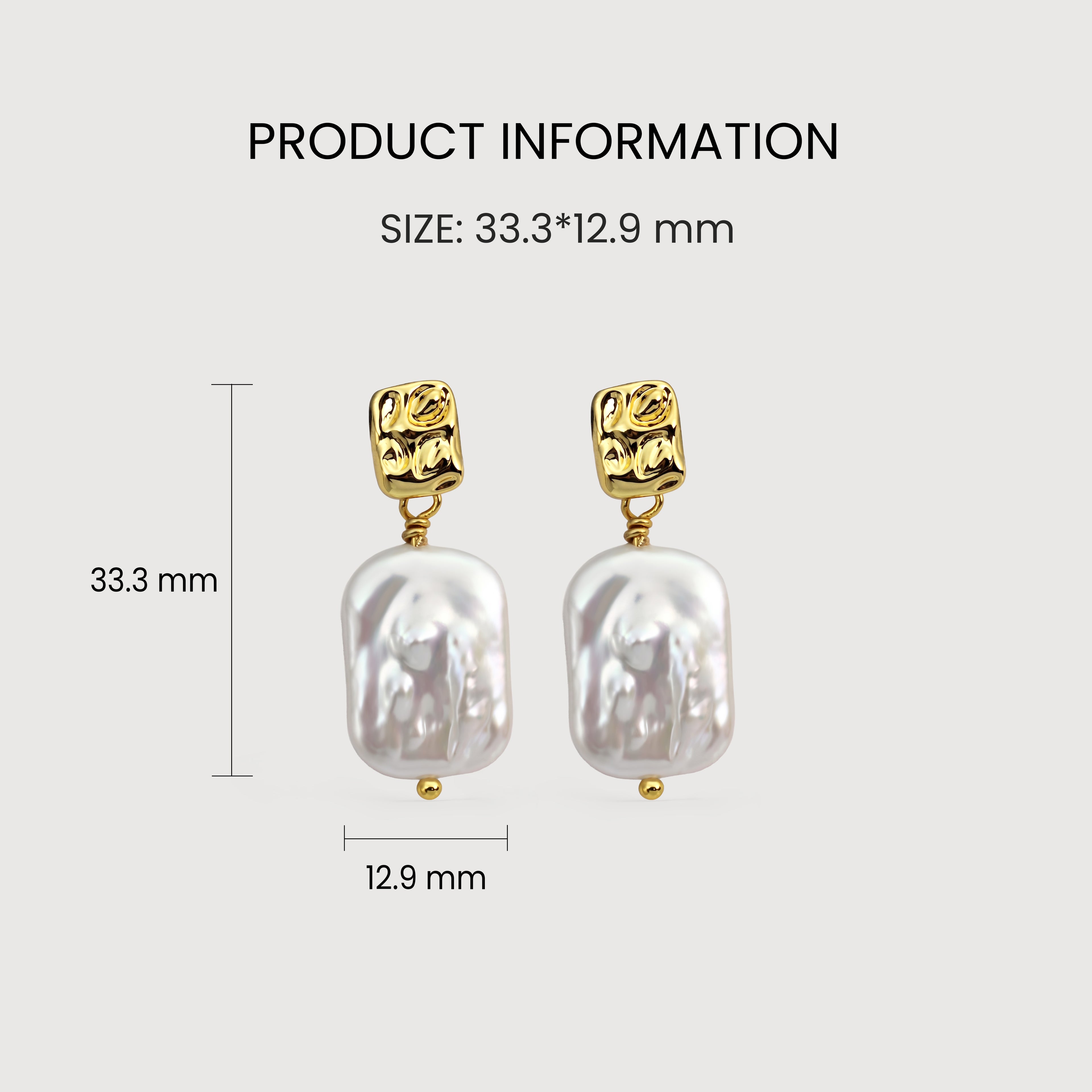 White Baroque Pearl Earrings