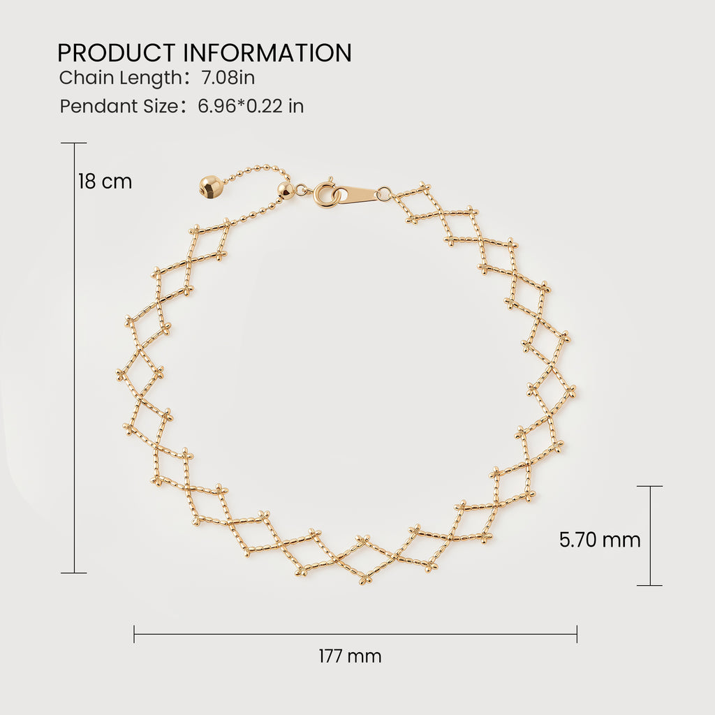 Pulsera de celosía de oro