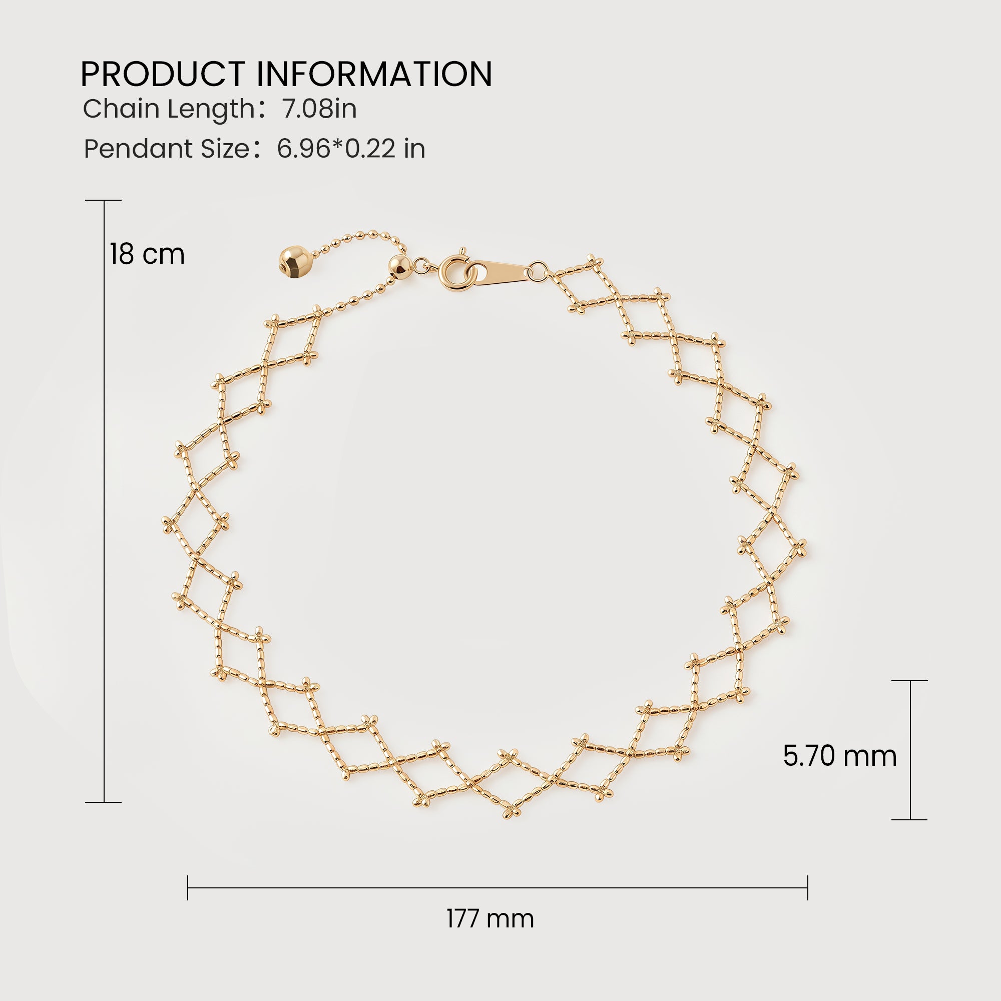 Pulsera de celosía de oro