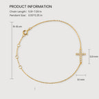 Elegante pulsera de circón con cruz