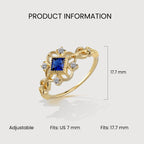 Anillo de oro con circonita azul