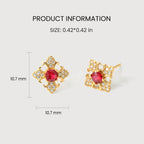Crimson Fleur Studs