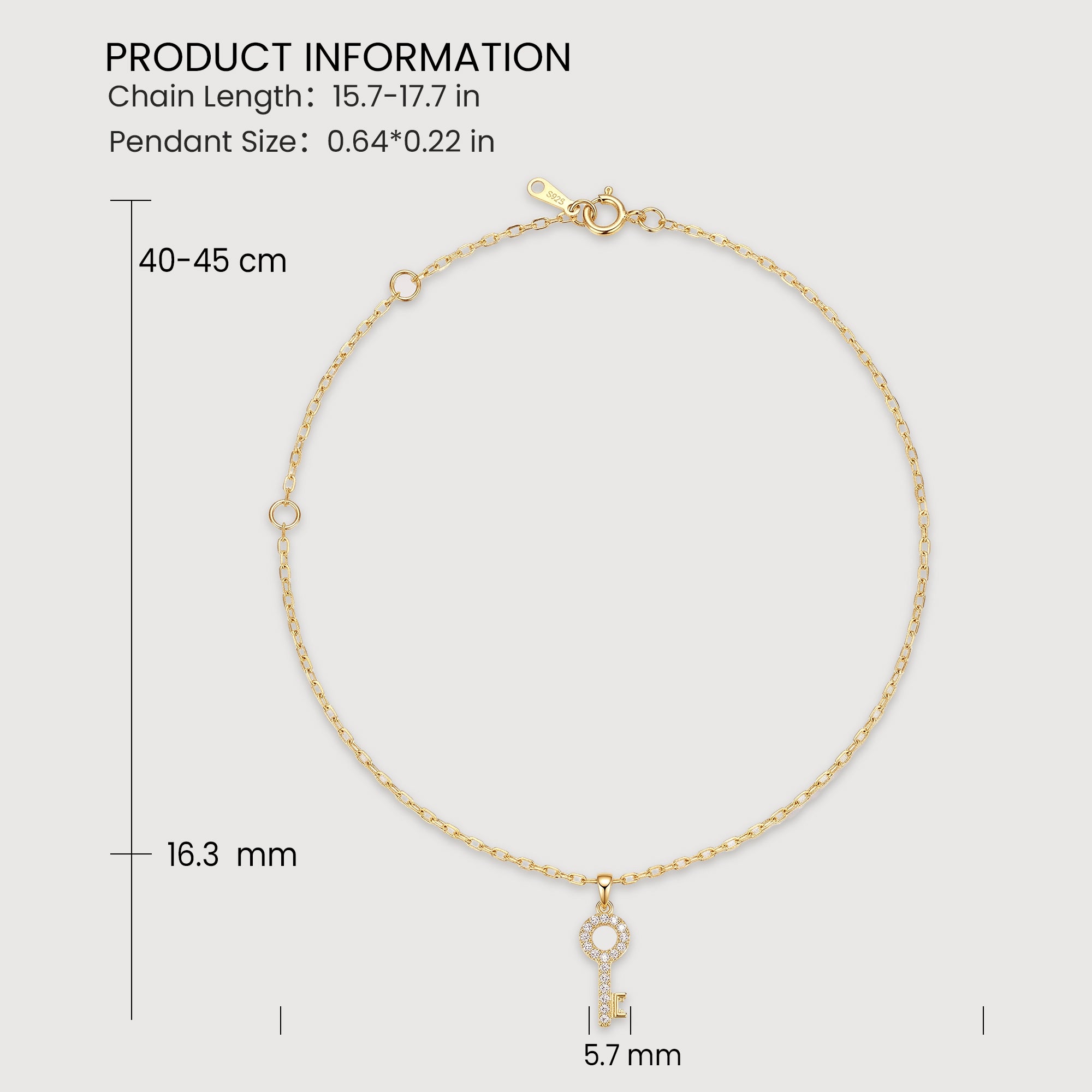 Collar de diamantes con dije de llave