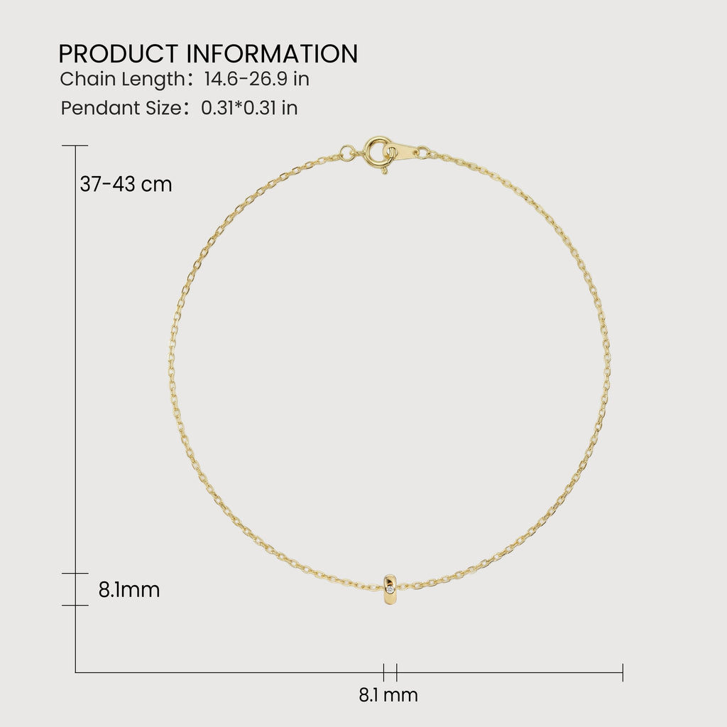 Collar solitario de circonita circular