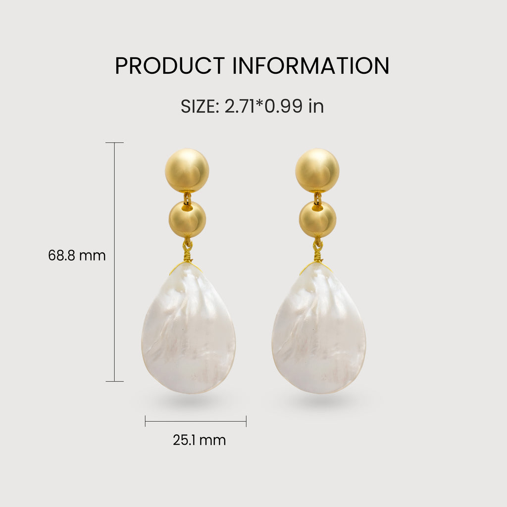Aretes de oro en forma de lágrima