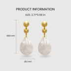 Aretes de oro en forma de lágrima
