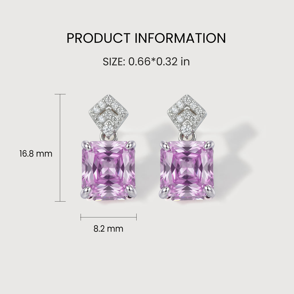 Pendientes colgantes de circonita morada