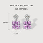 Pendientes colgantes de circonita morada