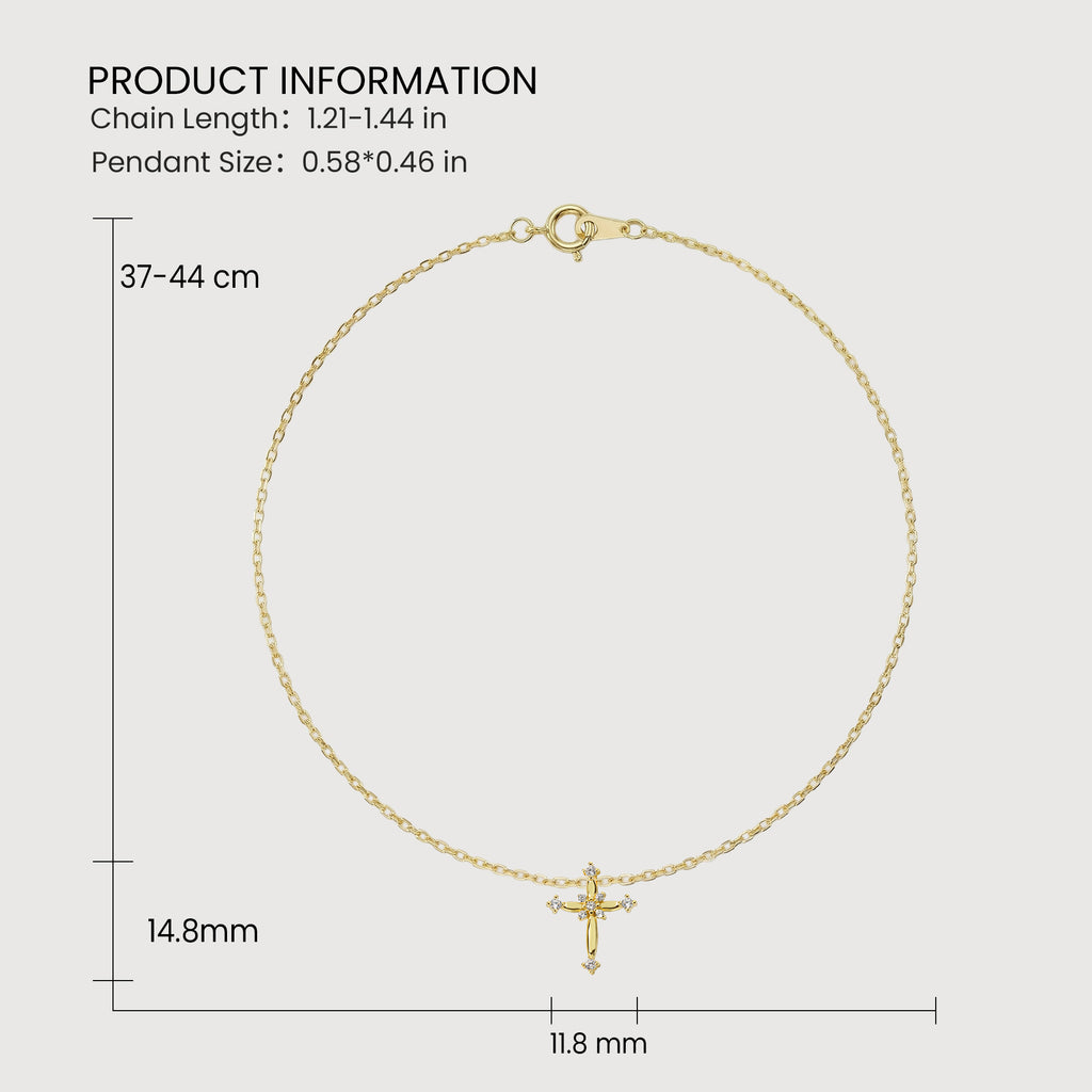 Elegante Collar de Zirconia con Cruz