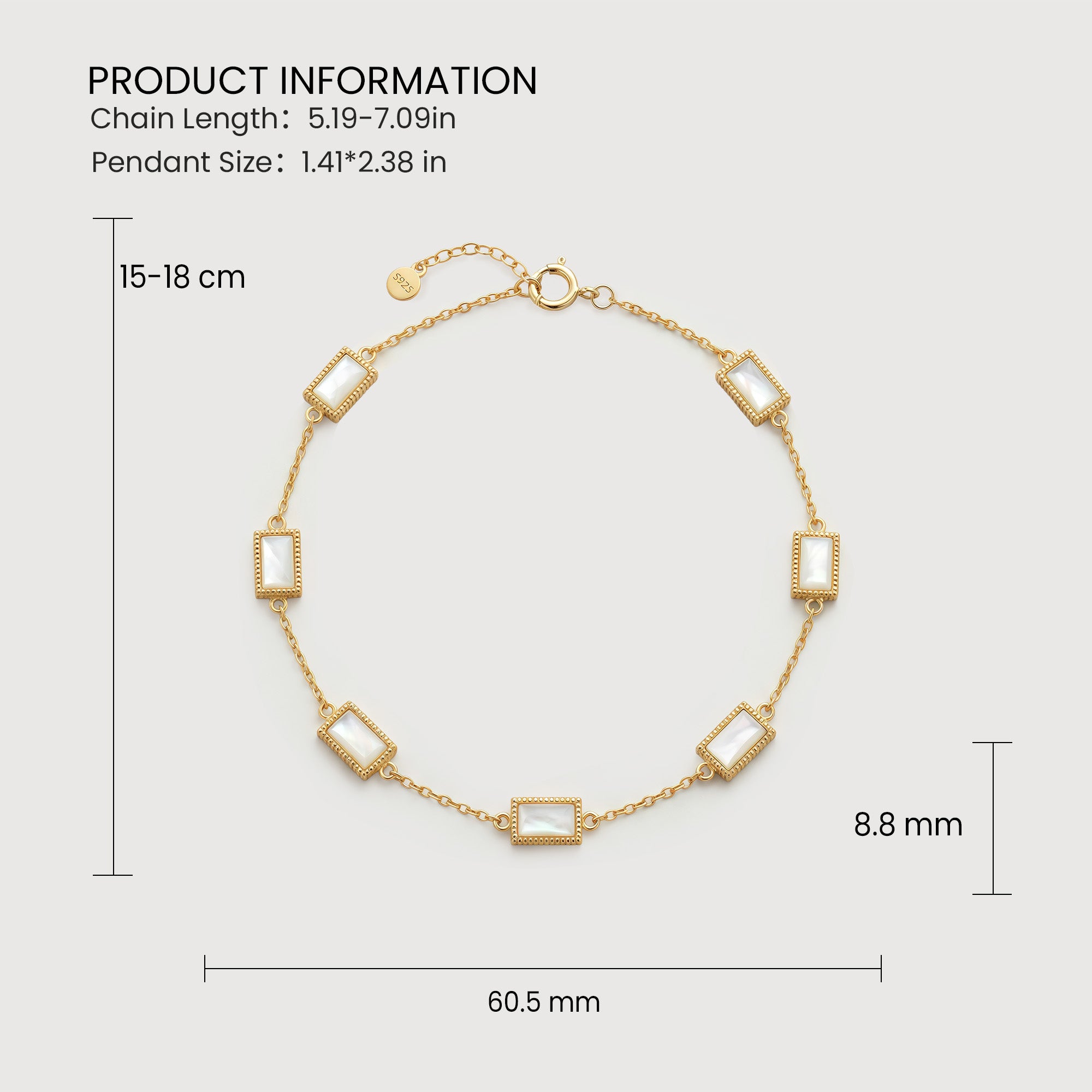 Pulsera de oro de estación de concha