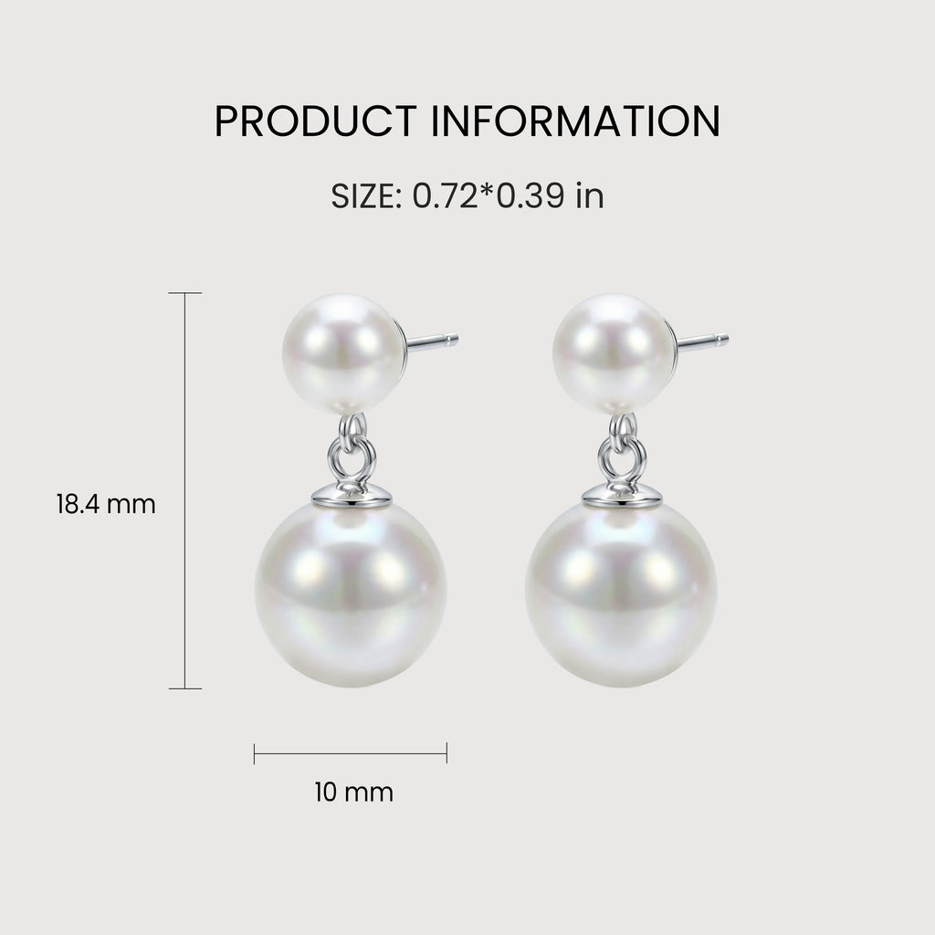 Pendientes de doble perla colgante