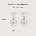 Pendientes de doble perla colgante