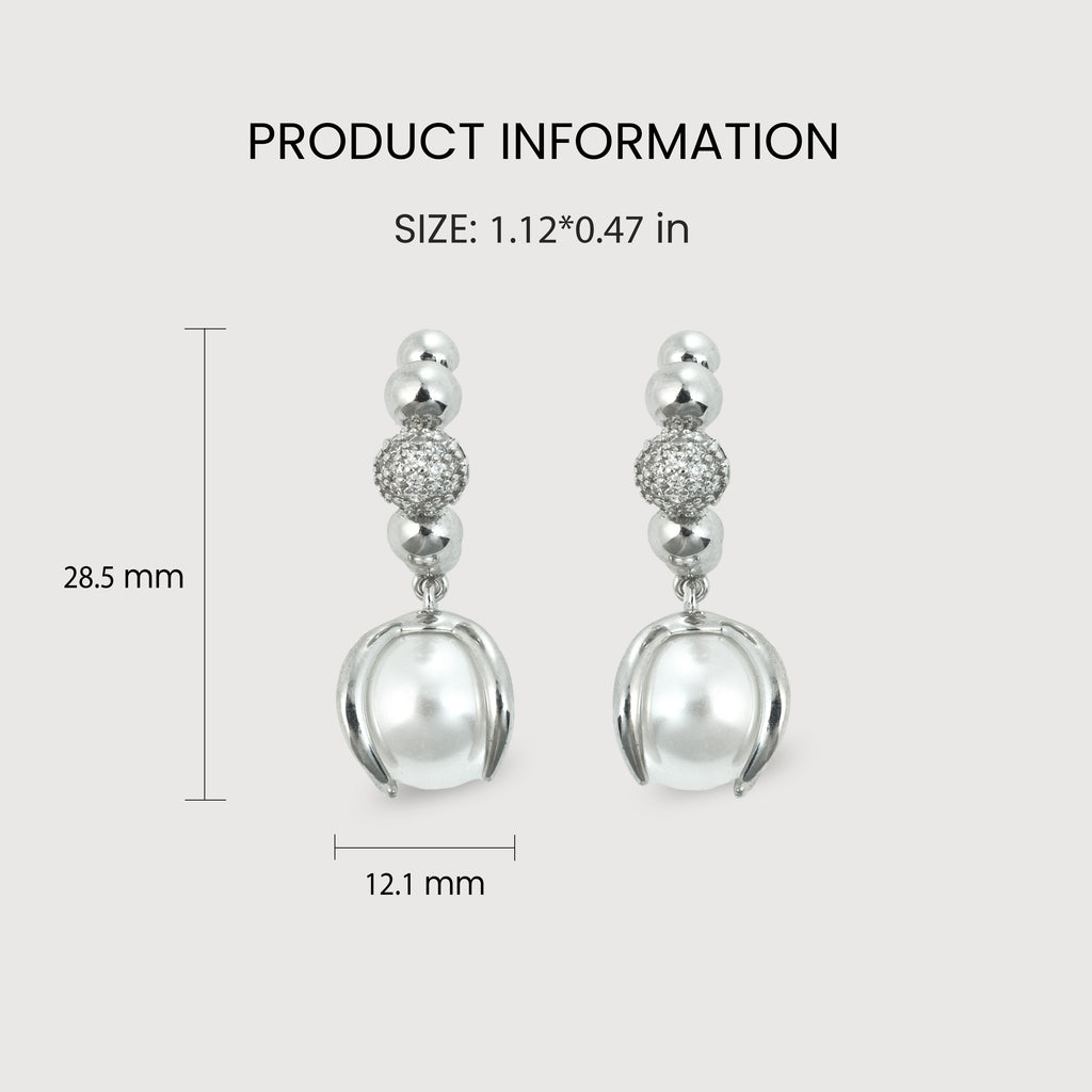 Pendientes de plata con perlas en forma de lágrima