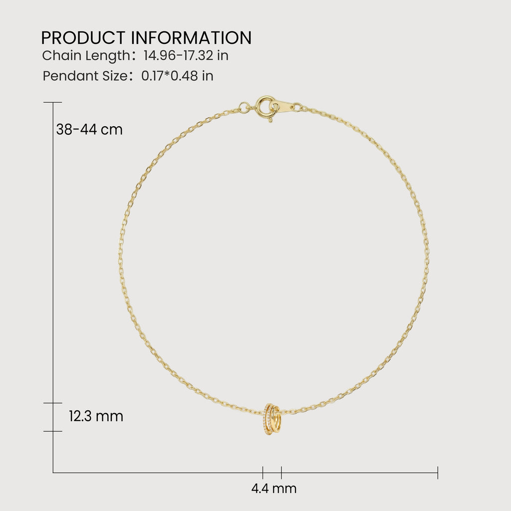 Collar de Circonia Triple Círculo Luxe
