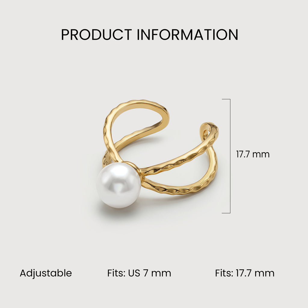 Luna Pearl Open Ring