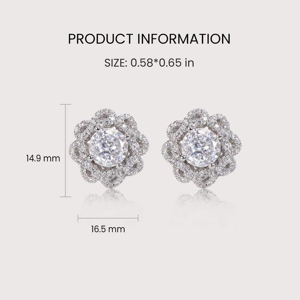 Pendientes de Plata con Flores de Halo