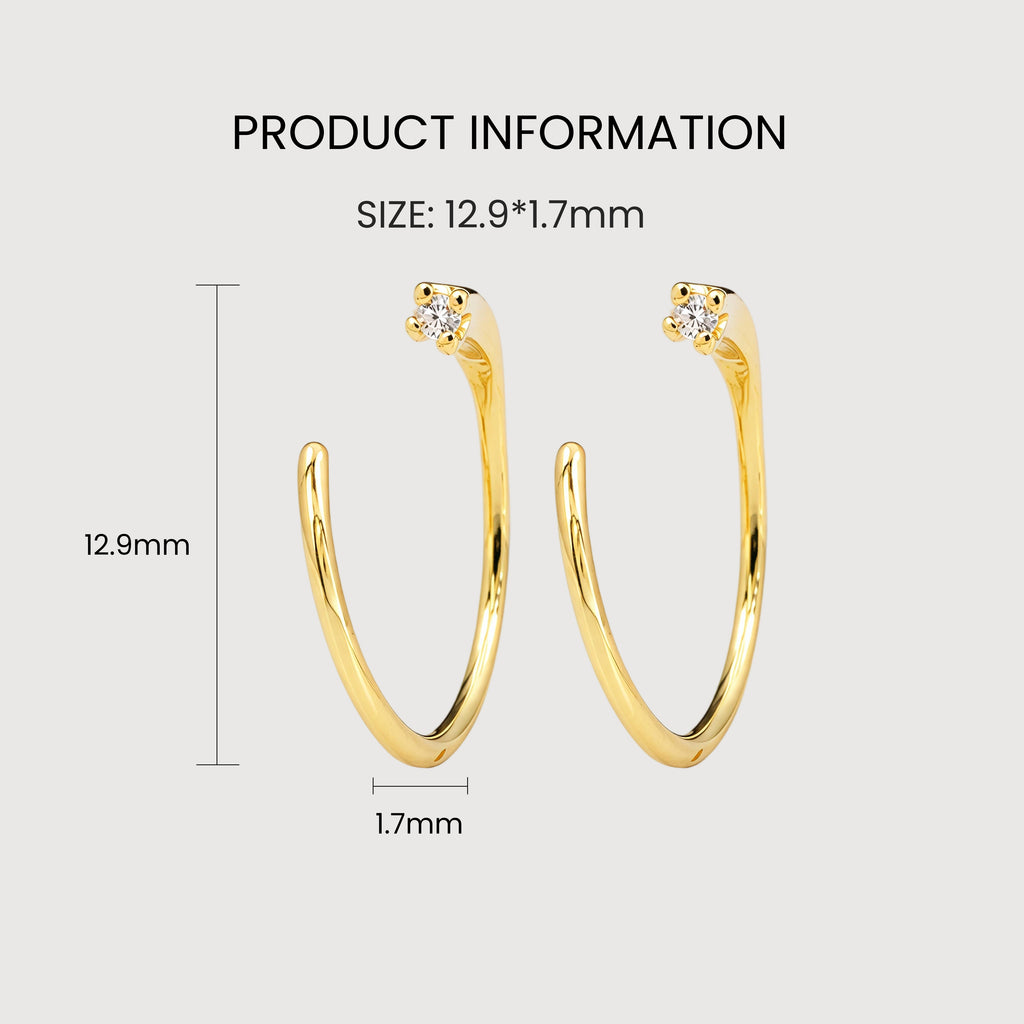 Gold Open Hoop Earrings