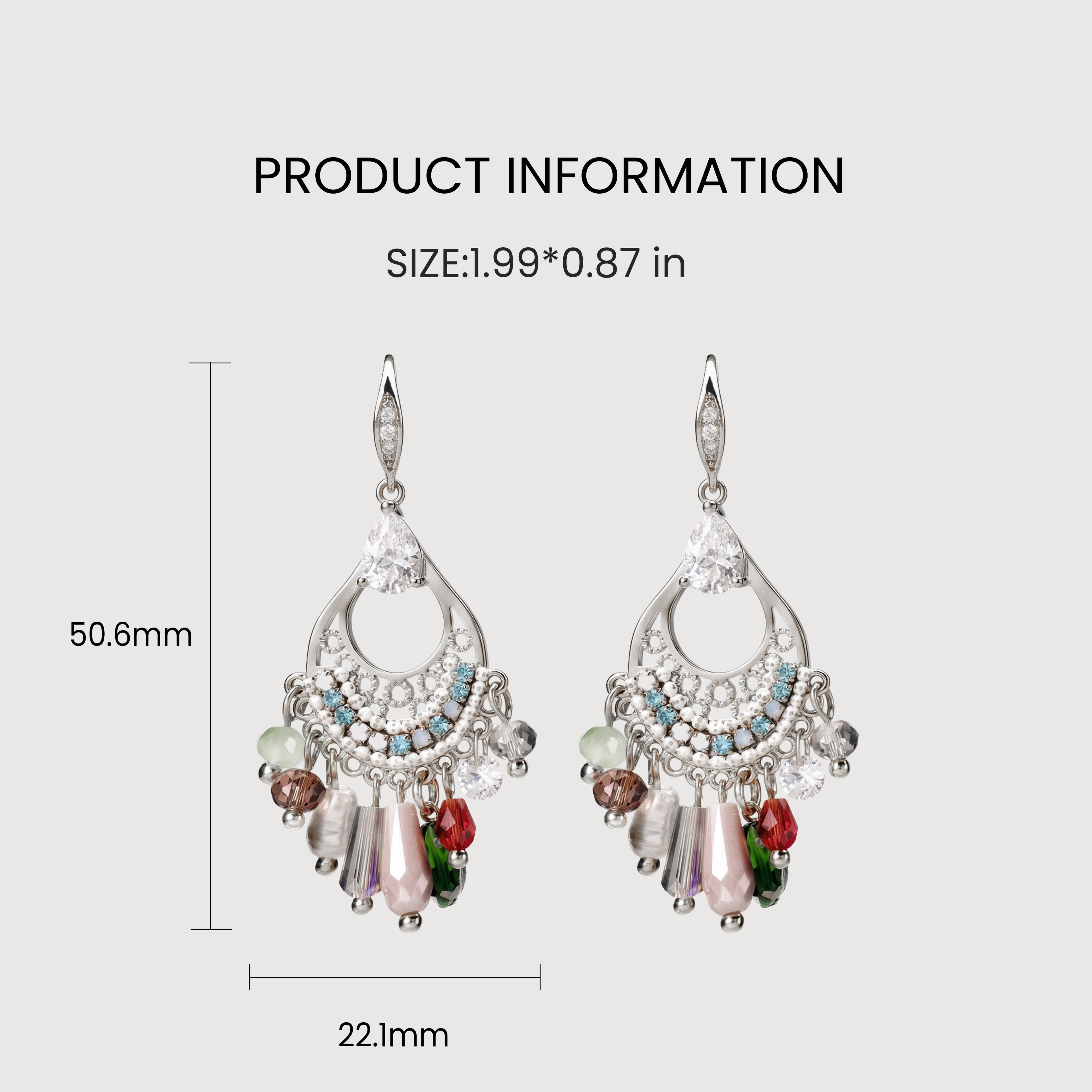 Pendientes colgantes de cristal con dije