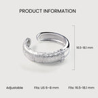 Anillo Abierto Texturizado de Circonitas