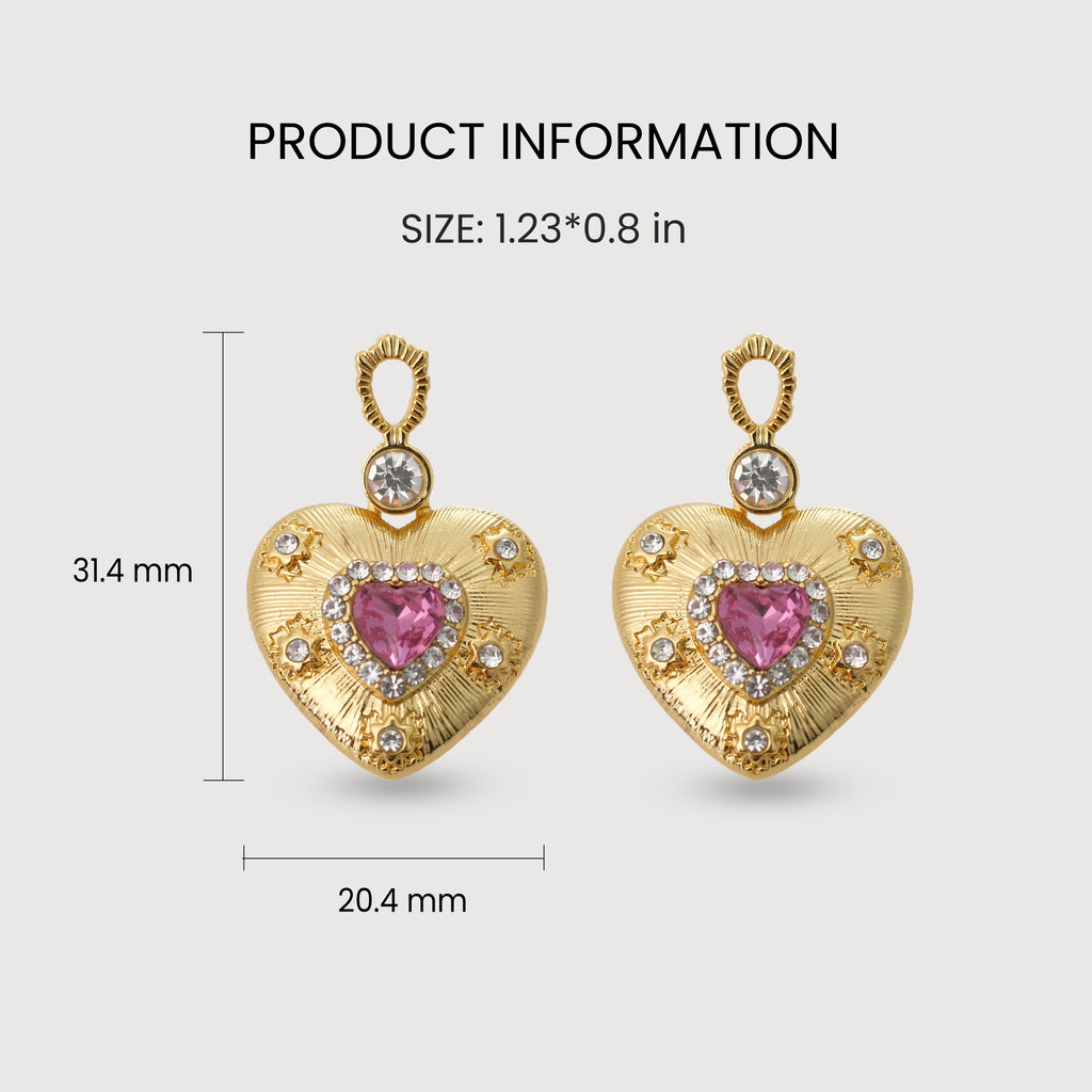 Pendientes de gota Corazón de cristal