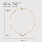 Elegante collar de oro con circonita azul