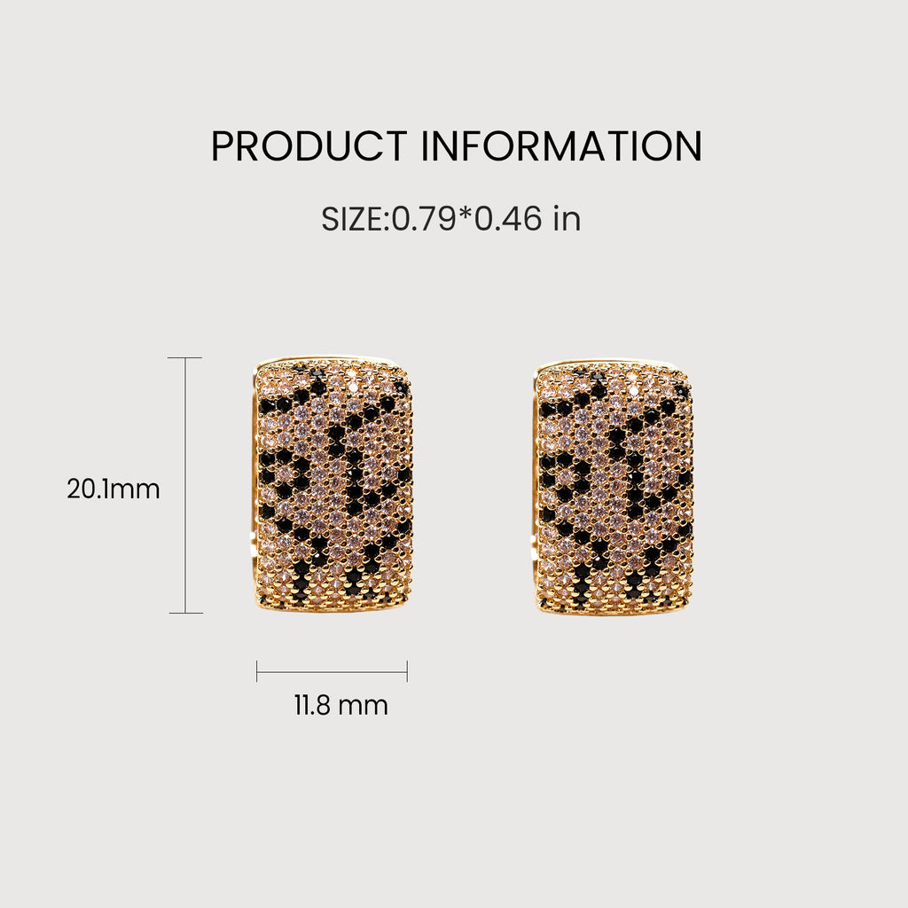 Pendientes Pequeños con Pavé de Leopardo