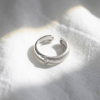 Silver Band Ring with Sparkle