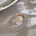 Rose Gold Cross Ring with Diamonds