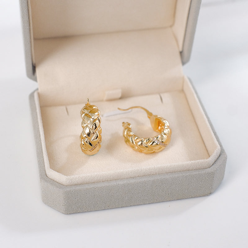 Elegant Gold Braided Hoop Earrings